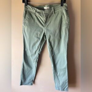 Loft Marisa fit olive green cropped khaki chino pants. Size 2P